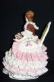 Large Antique German Porcelain Seated Dresden Lace Victorian Lady Figurine Figurines photo 4