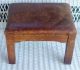 Antique Tall Old Oak (i Think) Foot Stool With Leather Upholstery 1900-1950 photo 1