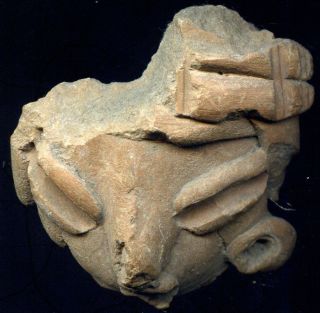 Pre - Columbian 4 Chupicuaro Clay Figure Heads,  Ca; 500 - 100 Bc photo