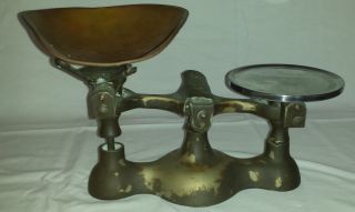 Antique Jacobs York Solid Brass Scale With Chrome Over Steel photo