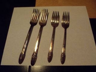 4 1847 Rogers Bros First Love Silver Plate Silverware photo