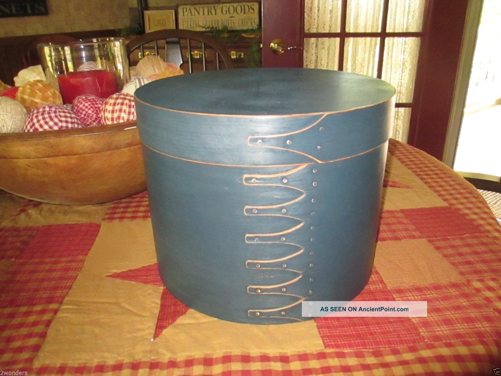 Tall Round Wood Shaker Pantry Box - Navy - 9 1/4 