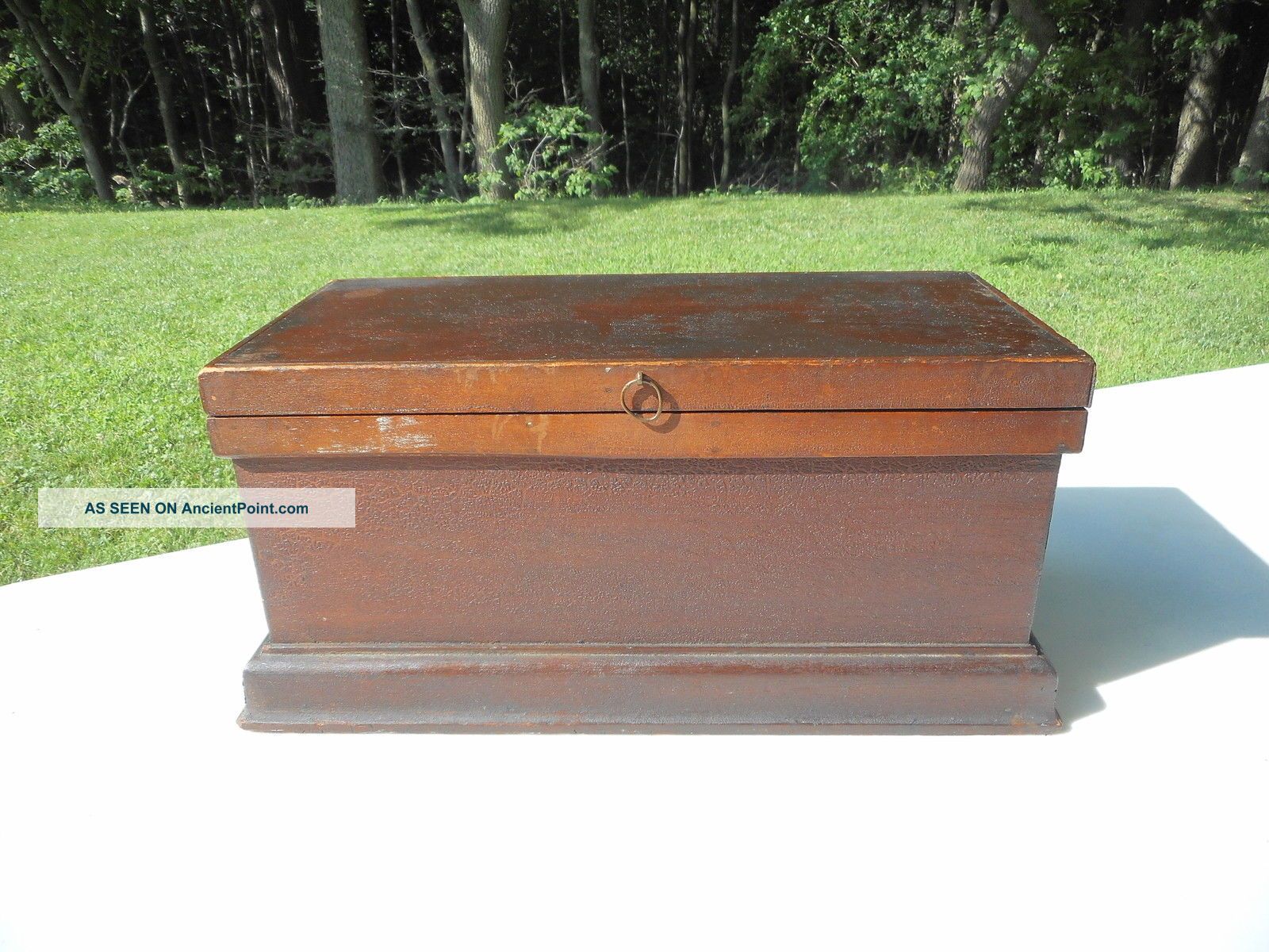 Antique 19th Century Solid Walnut Document Box In Dry Finish Primitives photo