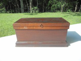Antique 19th Century Solid Walnut Document Box In Dry Finish photo