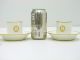 Sevres Ceramic Porcelain 3 Tea Cup & 4 Saucer Hand With Gold Detailing Teapots & Tea Sets photo 1