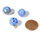 (3) 12mm Czech Antique Lampworked Blue Spatter Marble Overlay Ball Glass Buttons Buttons photo 1
