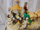Dresden 11in Porcelain Ceramic Cinderella Coach 2 Horses On Metal Base Dolphin Figurines photo 1