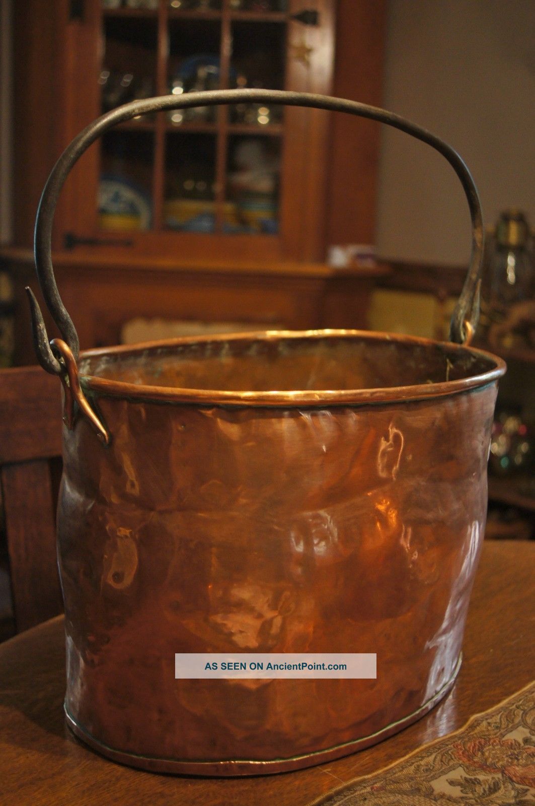 Copper pots display, Copper decor, Copper ware
