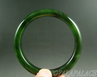 Antique Old Chinese Nephrite Spinach Green Jade Bracelet Bangle 18/19thc photo