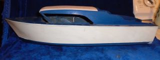 Vintage 1950 ' S Wood Cabin Cruiser Boat,  22 Inches Long photo