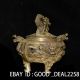 China Brass Handwork Carved Incense Burner & Dragon Lid W Ming Dynasty Mark Other Antique Chinese Statues photo 2