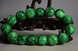 Delicate Chinese Fine Green Jade Hand Carved Bracelet photo