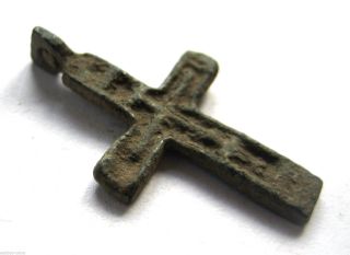 Circa.  1200 A.  D English Early Medieval Period Ae Bronze Crusades Cross Pendant.  Vf photo