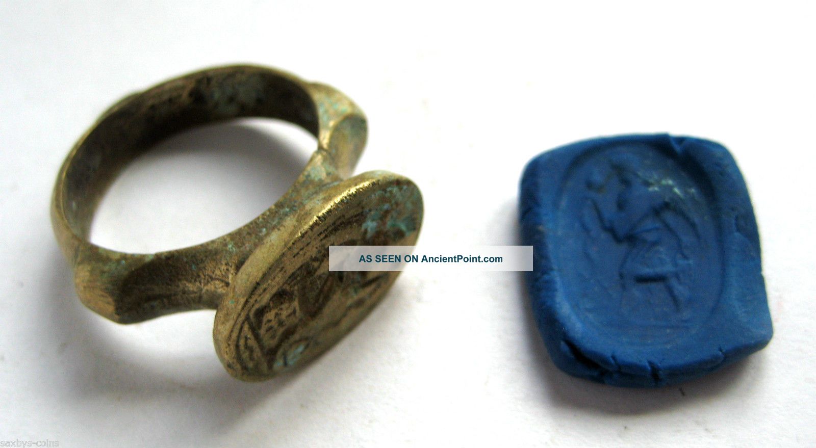 Circa.  1750 A.  D Islamic Origin Near Eastern Ae Bronze Decorative Seal Ring.  Vf Near Eastern photo