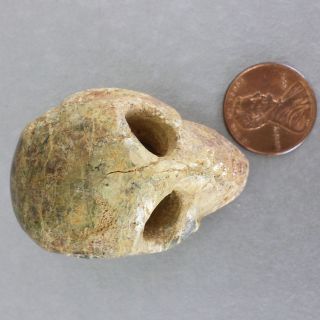 Jade Skull Pendant - Mesoamerican Statue - Antique Pre Columbian Artifacts photo