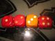 Art Deco Fantastic Amber Bakelite Dice X4 C1930 Art Deco photo 9