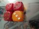 Art Deco Fantastic Amber Bakelite Dice X4 C1930 Art Deco photo 2