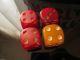 Art Deco Fantastic Amber Bakelite Dice X4 C1930 Art Deco photo 5