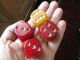 Art Deco Fantastic Amber Bakelite Dice X4 C1930 Art Deco photo 7