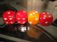 Art Deco Fantastic Amber Bakelite Dice X4 C1930 Art Deco photo 8