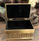 Art Deco Satin Brass Jewellery Jewelry Trinket Box Velvet Lined Egyptian Kings Art Deco photo 1