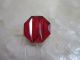 Antique Stunning Octagon Faceted Ruby Red Glass Button 11/16 