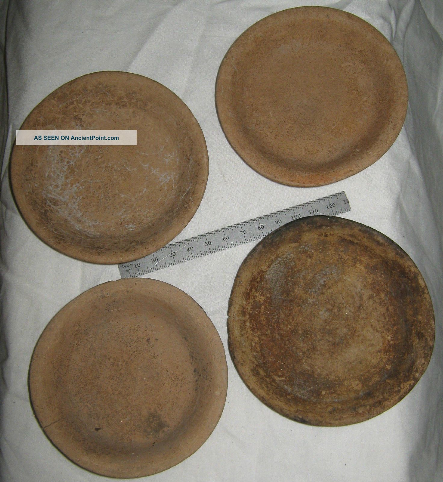 Pre - Columbian Mexico 4 - Terracotta Bowls - Slight Flare Lip - Flat Bottoms Qn The Americas photo