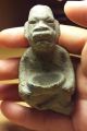 Olmec Seated Figurine - Turquois Rock - Mesoamerica - Antique Pre Columbian Artifacts The Americas photo 3