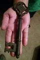 Large Cast Iron Antique Jail Skeleton Key Locks & Keys photo 9