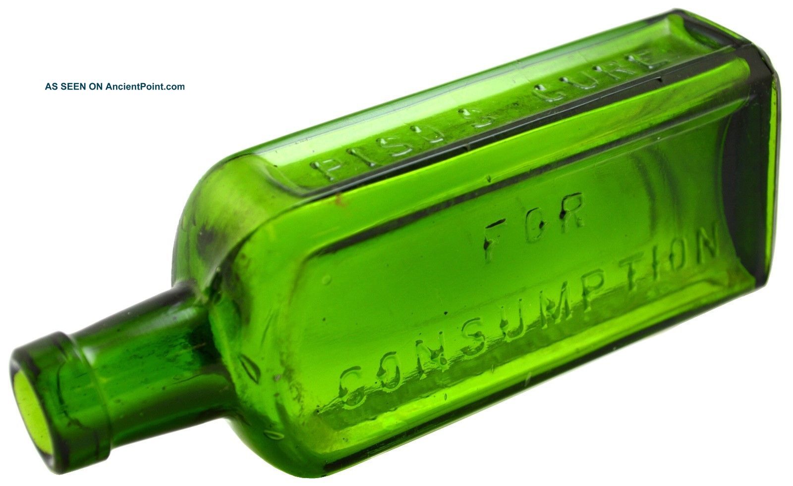 Antique Medicine Bottle Emerald Green Piso ' S Cure For Consumption Hazeltine Piso Bottles & Jars photo