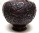 Gorgeous Vintage Oriental Decor Urn W/ Molded Bird Designs & Wooden Carved Stand Metalware photo 5