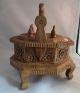 Vtg Hand Carved Footed Ornate Wood Jewelry Box With 4 Compartments.  India Boxes photo 7