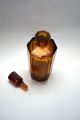 Czech Exquisite Art Deco Decanter Amber Glass,  Liqueur Bottle And 6 Glasses Decanters photo 3
