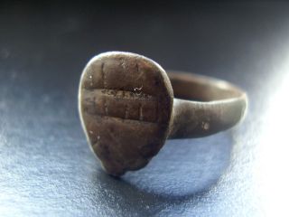 Rare Late Roman Banded Bronze Wedding Ring C4th - 6th Century Ad photo