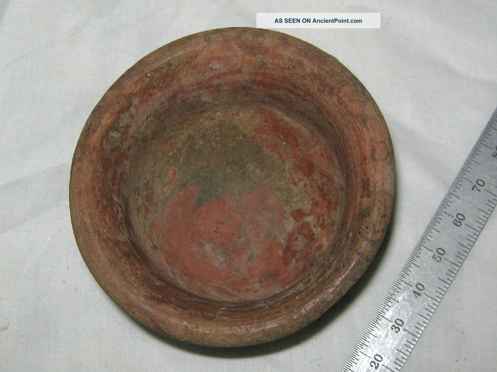 Pre - Columbian Mex Terracotta Paint Pot/bowl - Flared Lip - Round Bottom - Qm The Americas photo