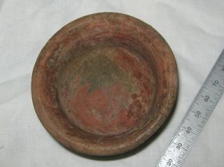 Pre - Columbian Mex Terracotta Paint Pot/bowl - Flared Lip - Round Bottom - Qm photo
