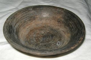 Pre - Columbian Mex Brownware Bowl - Tripod Nubbin Legs - Flared Lip - Real Zb photo