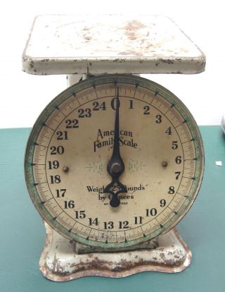 Vintage American Family Scale 25 Pounds By Ounces Green (no Glass) photo