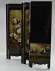 Collectible China Old Handwork Wood Painted Lovely Panda Folding Screen Plates photo 1