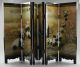 Collectible China Old Handwork Wood Painted Lovely Panda Folding Screen Plates photo 2