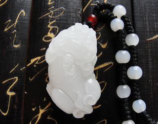 100 Natural Hand - Carved Chinese Jade Pendant - Natural A2 photo