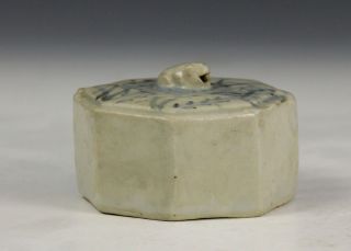 Old Antique Korean Blue White Porcelain Water Dropper photo