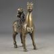 China Vintage Brass Handwork Hammered The Monkey Riding Horse Lucky Statue Other Chinese Antiques photo 2