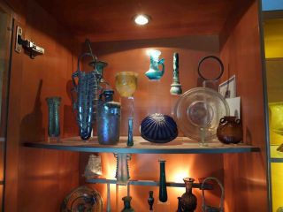 Roman Blue Green Glass Double Unguentarium Vessel Jar C300ad Römisches Glas Nr photo