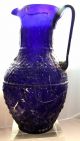 Roman Purple Blue Glass Jug Vessel Pot Pitcher C100 - 400ad,  Römisches Glas Nr Roman photo 1