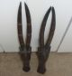 2 African Horn Masks African Tribal Senofu Guro Mali Burkina Antelope Statue Masks photo 3