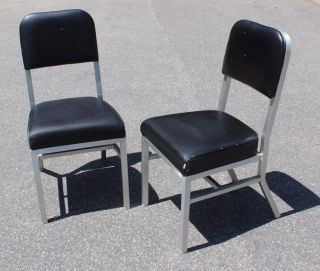 2 Vtg Aluminum Industrial Mcm Desk Office Chair - Goodform Emeco Steelcase Style photo