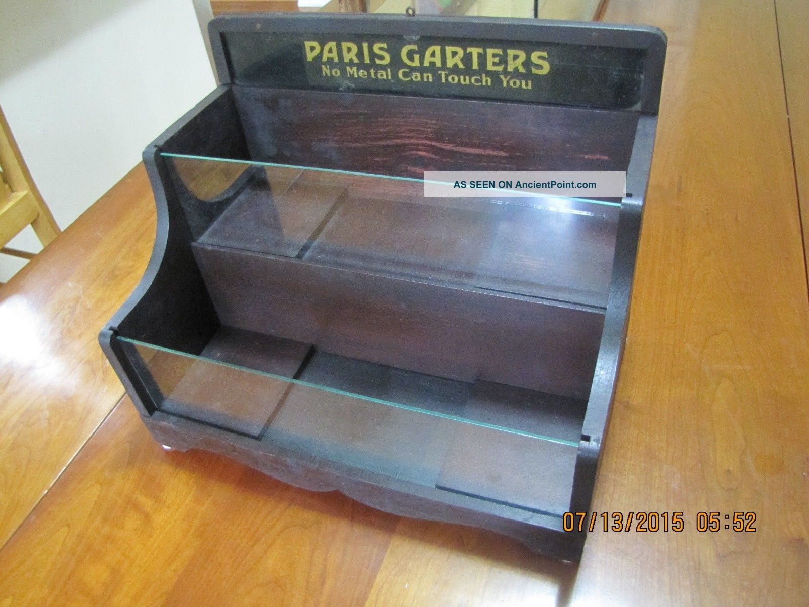 Antique Late 1800s Paris Garters Country Store Display Case Or Showcase 1900-1950 photo