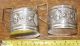 Vintage Pair Silver Plated Cup Holders French? Baccus Heads Fancy Pattern Around Other Antique Silverplate photo 1