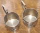 Vintage Pair Silver Plated Cup Holders French? Baccus Heads Fancy Pattern Around Other Antique Silverplate photo 2